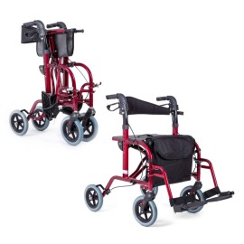 Andadera 4 Ruedas Rollator Híbrida Plegable