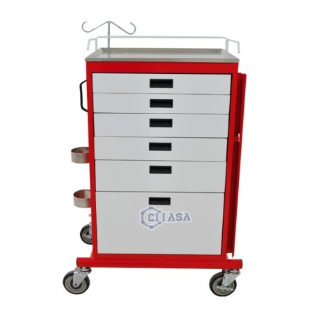 Carro de Emergencias con 6 Cajones