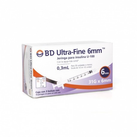 Jeringa para Insulina Ultra Fine 0.3 ml 31...
