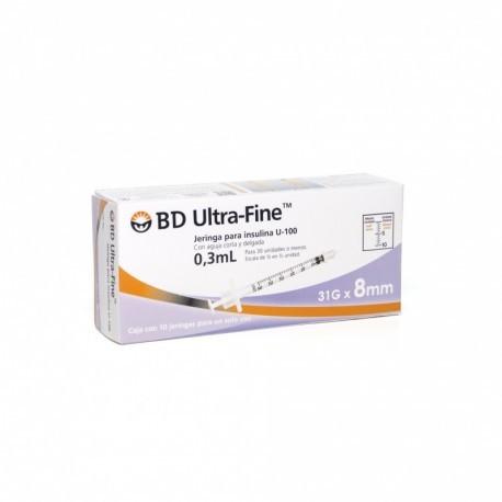 Jeringa para Insulina Ultra Fine 0.3 ml 31...